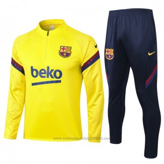Sueter de Treinamento Barcelona Crianca 2020-2021 Amarelo