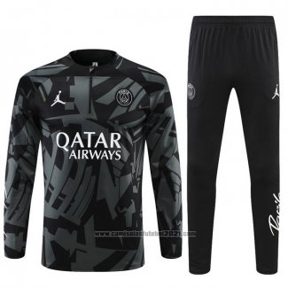 Sueter de Treinamento Paris Saint-Germain Jordan 2022-2023 Preto Y Cinza