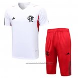 Fato de Treino Flamengo Manga Curta 2023-2024 Branco - Calcas Curta