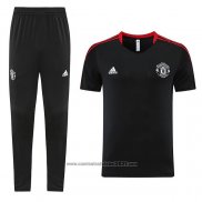 Fato de Treino Manchester United Manga Curta 2023-2024 Preto