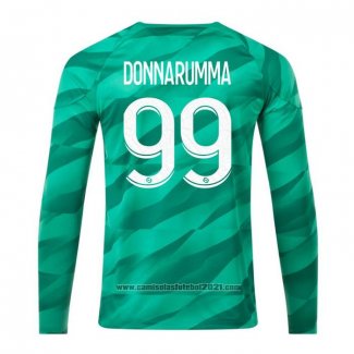 Camisola Paris Saint-Germain Jogador Donnarumma Goleiro Manga Comprida 2023-2024 Verde