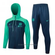 Fato de Treino Hoodie Barcelona 2023-2024 Azul y Verde