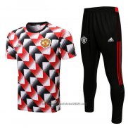 Fato de Treino Manchester United Manga Curta 2022-2023 Preto Y Vermelho