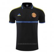 Camisola Polo del Manchester United 2022-2023 Preto Y Azul