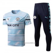 Fato de Treino Manchester City Manga Curta 2022 Azul