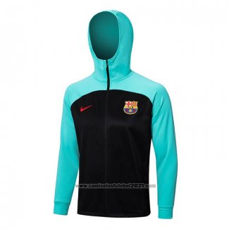 Jaqueta Hoodie Barcelona 2022-2023 Azul Y Preto