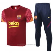 Fato de Treino Barcelona Manga Curta 2020-2021 Vermelho