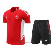 Fato de Treino Manchester United Manga Curta 2022-2023 Vermelho - Calcas Curta