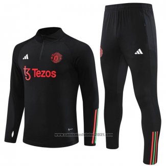 Sueter de Treinamento Manchester United Crianca 2023-2024 Preto