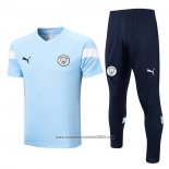 Fato de Treino Manchester City Manga Curta 2022-2023 Azul