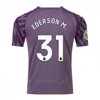 Camisola Manchester City Jogador Ederson M. Goleiro 2023-2024 Purpura