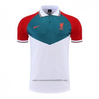 Camisola Polo del Liverpool 2022-2023 Verde Branco Vermelho