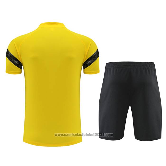 Fato de Treino Dortmund Manga Curta 2022-2023 Amarelo - Calcas Curta