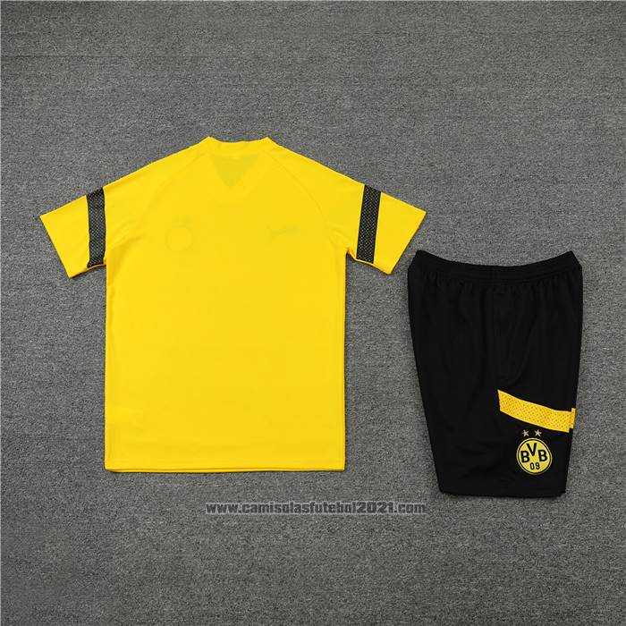 Fato de Treino Dortmund Manga Curta 2022-2023 Amarelo - Calcas Curta