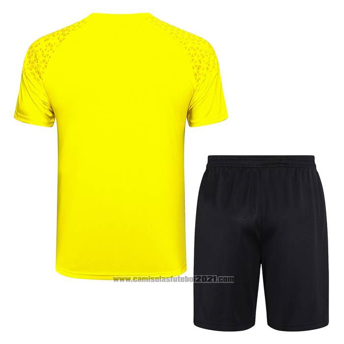 Fato de Treino Dortmund Manga Curta 2023-2024 Amarelo - Calcas Curta