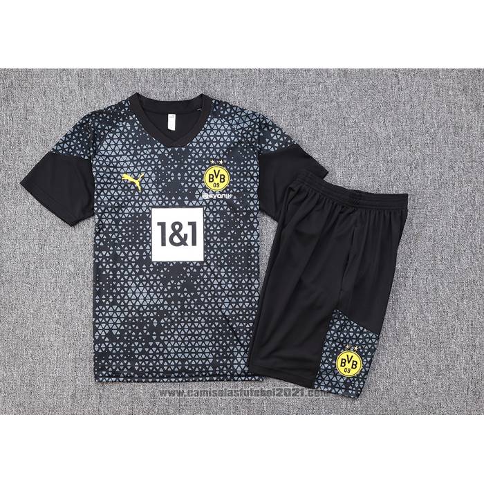 Fato de Treino Dortmund Manga Curta 2023-2024 Preto - Calcas Curta