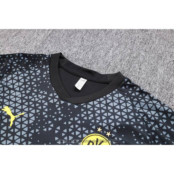 Fato de Treino Dortmund Manga Curta 2023-2024 Preto - Calcas Curta